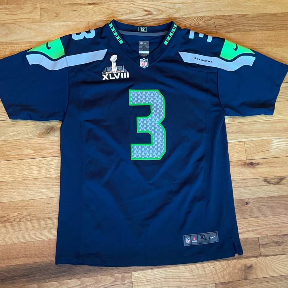 Men’s Seahawks #3 Wilson superbowl jersey
